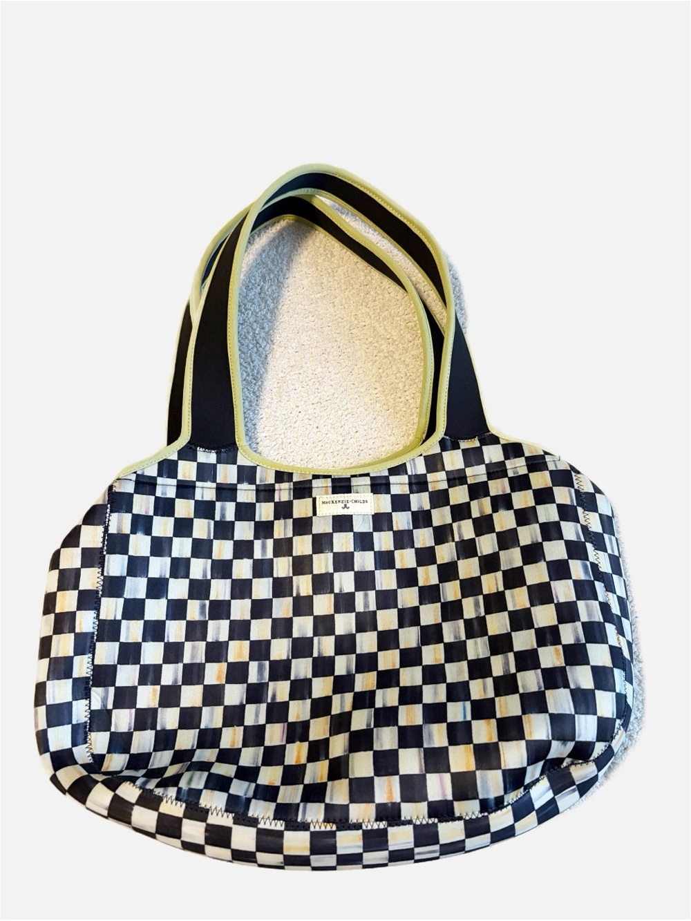 Mackenzie-Childs Courtly Check Carryall Tote Bag Checkered Neoprene